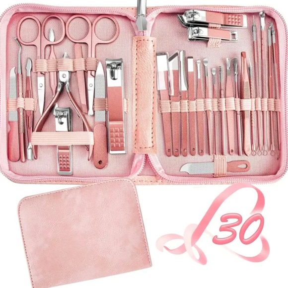 Manicare Other - Manicure Nail Kit Pedicure Nail Clippers Tweezers Grooming Travel Case